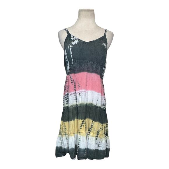 Ocean Drive multicolor sleeveless tie dye striped dress size large - Picture 1 of 10